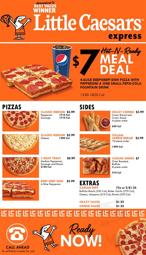 See restaurant menus, reviews, ratings, phone number, address, hours, photos and maps. . Little caesars pizza vista menu
